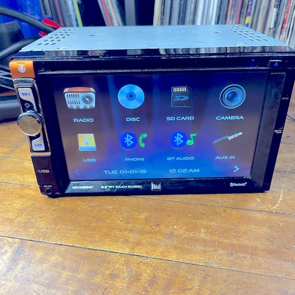 Dual 6.2″ AV DVD /Bluetooth /Touchscreen Car Stereo - Picture 1 of 8